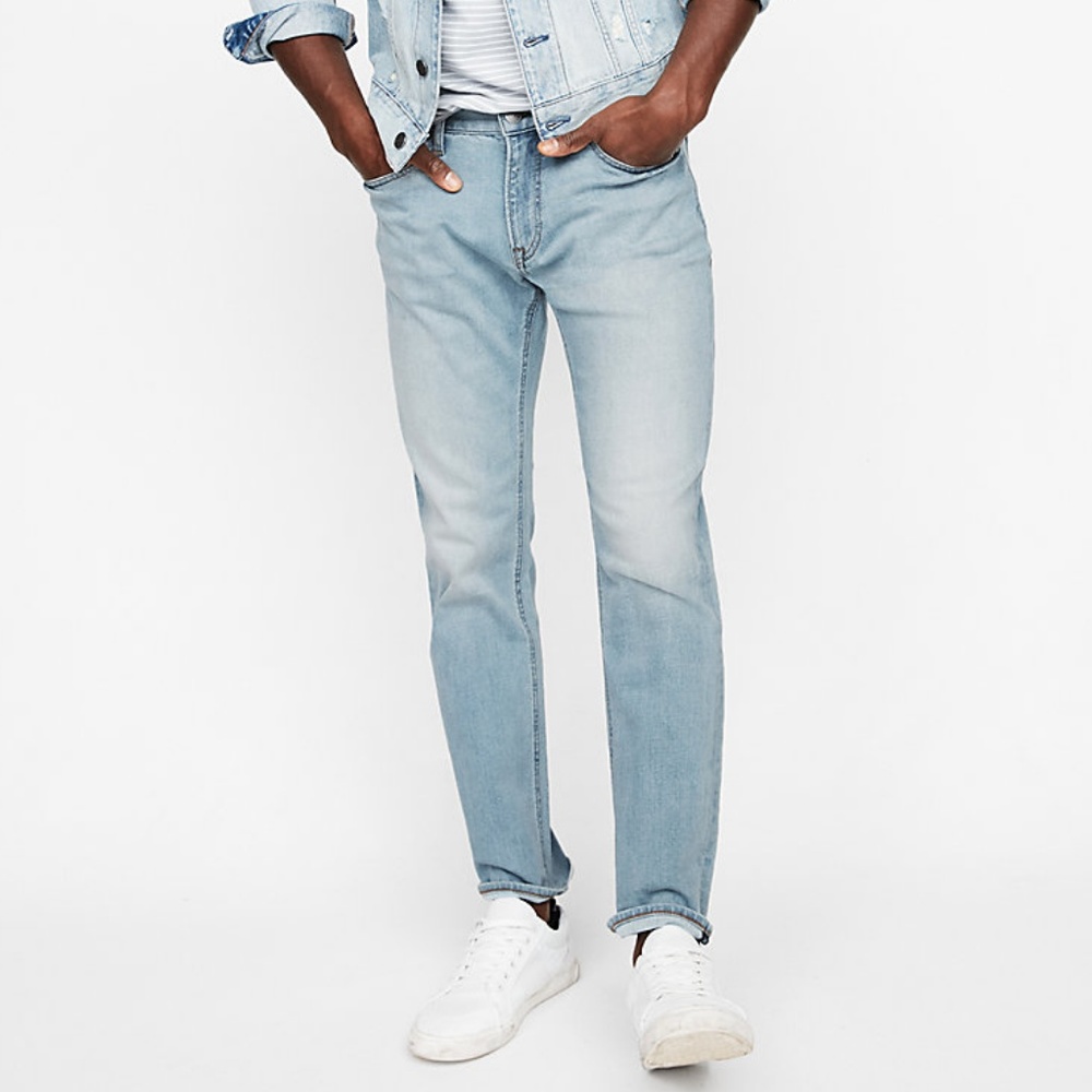 EUC Express Men's Slim Light Wash Stretch Jeans